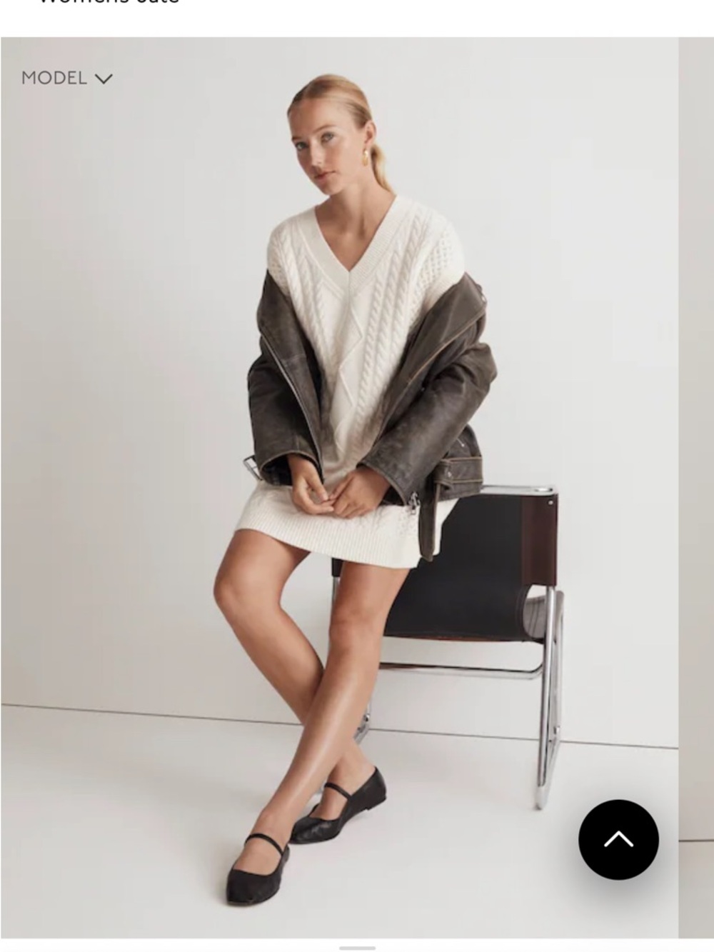 Madewell M Cable Knit Sleeveless Sweater mini dress